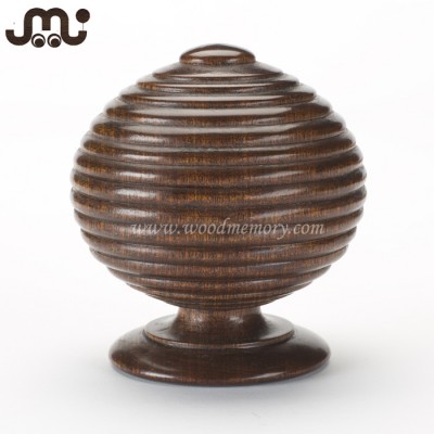 Custom Stylish Ribbed Wooden Ball Finial