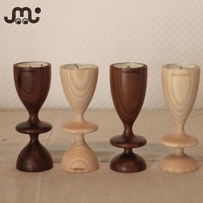 Classical polished unfinished wooden candlestick,high quality wooden candlestick holder