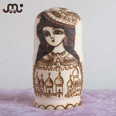 Rustic deluxe custom matryoshka dolls,simple graven russian matryoshka dolls