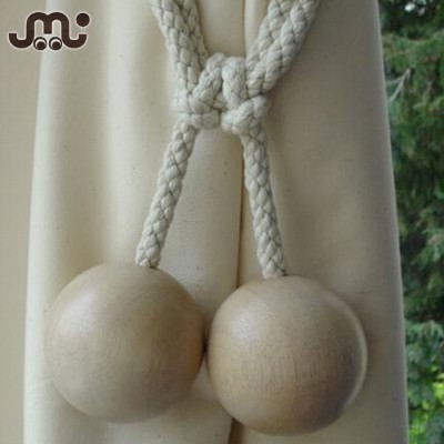 Classical polished natural round wooden tieback