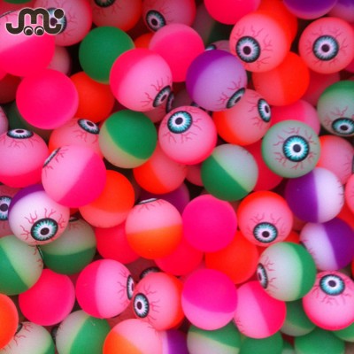 Colored eye shape 32mm rubber bouncing ball