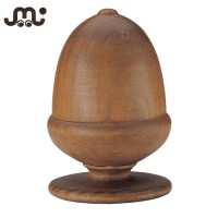 Natural carved wooden acorn curtain rod