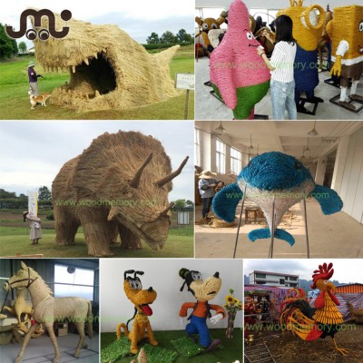 Custom any kinds woven straw children park item,Eco-friendly natural woven straw park product